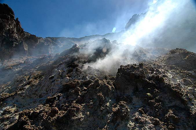 A little too close for comfort photographing the crater.
