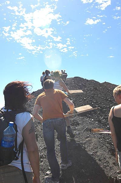 Hiking up to the summit.