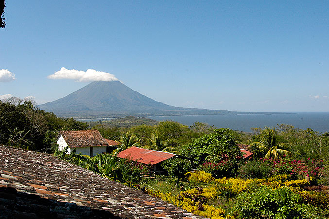 View over Finca Magdelena over to Volcano Conception