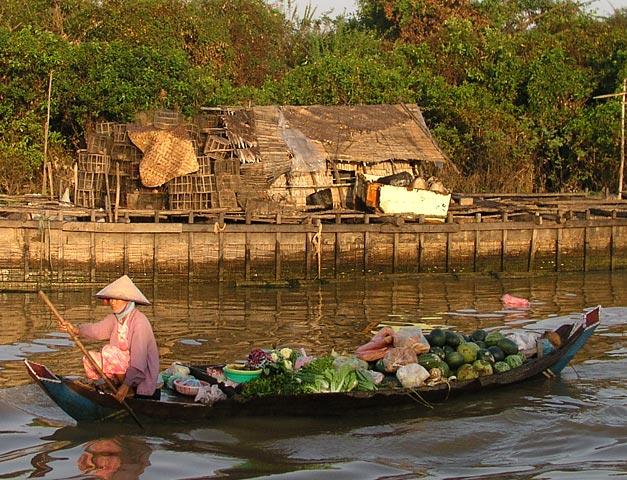 A floating supermarket on the Tonle Sap lake.