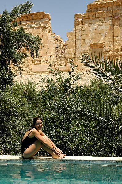This was an amazing find!  Beside the Temple of Bel, almost close enough to touch it, you can go swimming in nice clear cool water pumped up from the Oasis.