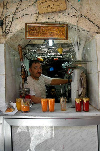 A juice vendor in Aleppo.