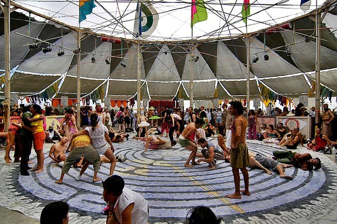 Yoga, dance, and who knows what at Center Camp.