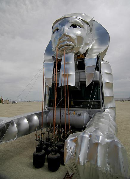 Art Car - A huge fire breathing sphinx.