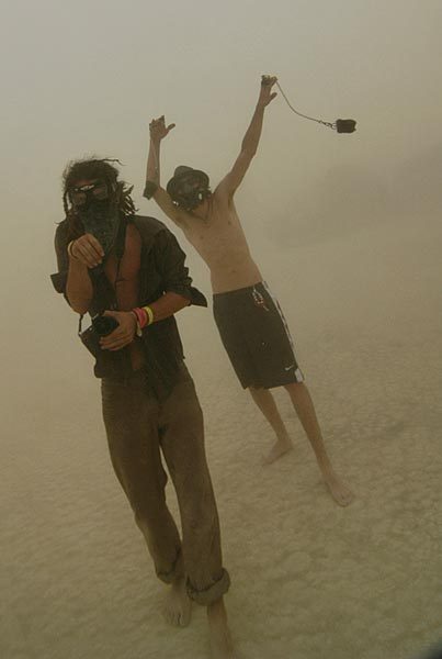 When the dust rolls it, Burning Man really looks like another planet.