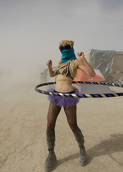 Hula Hooping through a duststorm.