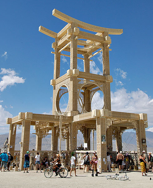 The temple acts as a real temple, and people leave thoughts and memories of people who have passed away.  All of it is burned at the end of the week.