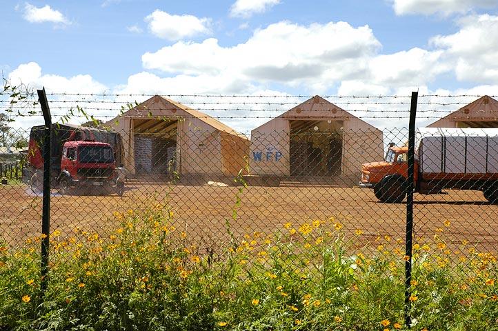 The World Food Program (WFP) warehouse and food distribution center in Gulu.