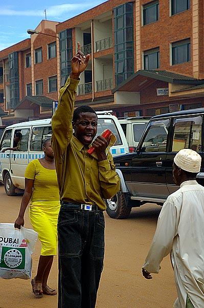 Crazy Street Preacher at the bus station in Kampala