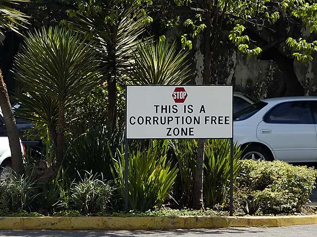 Corruption Free Zone - at the anti-corruption police headquarters