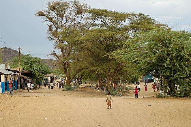 The dusty streets of Lodwar.