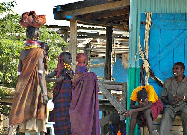 Turkana women in Kalikol - shot with a long telephoto lens.