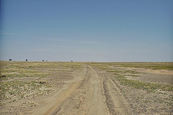 Walking through no-mans land between Kenya and Ethiopia.  Ethiopia is out there ahead of me... somewhere.