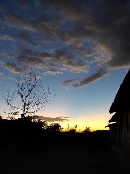 Sunset over my hotel in Turmi