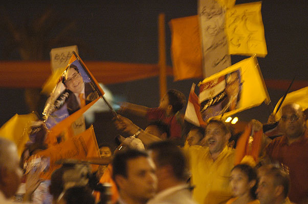 Election rally for Ayman Nour.  He came in 2nd in the election and was immediately thrown in prison for fraud.