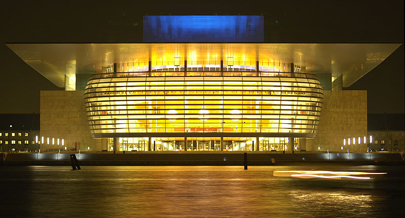 The spectacular new 400 million dollar opera house in Copenhagen - paid for by the owner of Maersk shipping.
