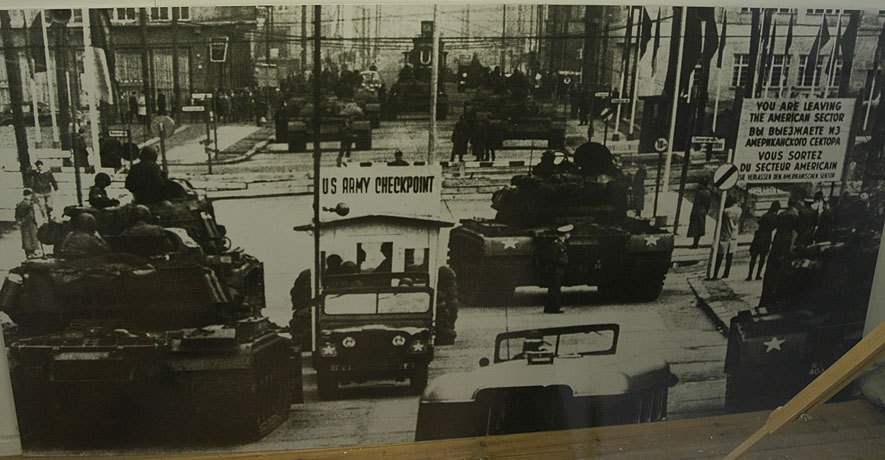 Checkpoint Charlie during the Cold War.