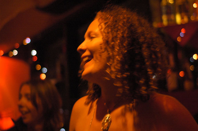 Katrina bartending at The Tree
