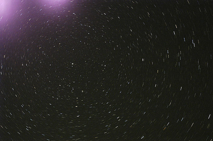 The amazing night sky near the Libyan border - this is a 7.5 minute exposure showing the stars rotating around the North Star.