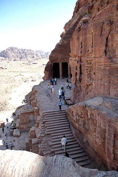 Urn Tomb - sheer cliffs, and no railings make sightseeing Petra feel like a real adventure.