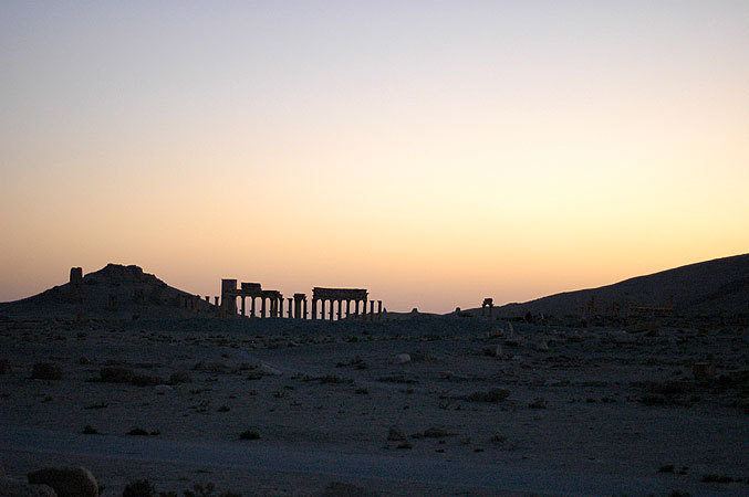 Sunset over the Palmyra Ruins