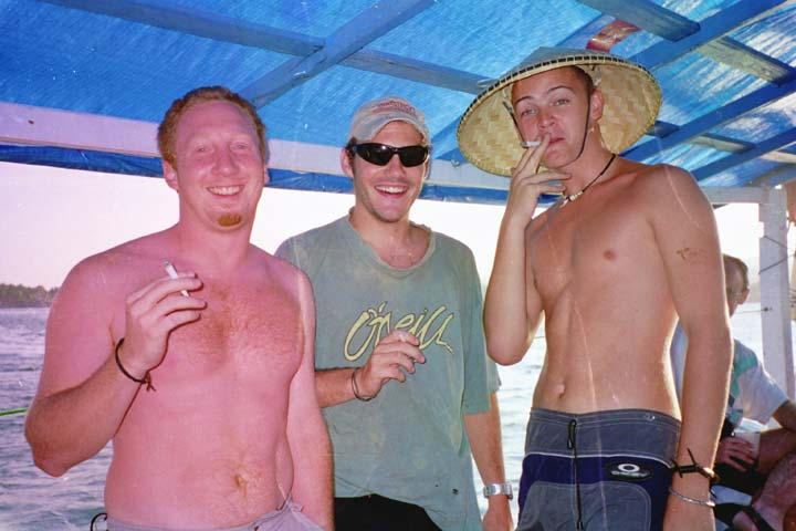 Sunburned, overweight and smoking.  The first month of the trip.