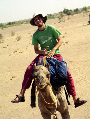 Jay riding camel