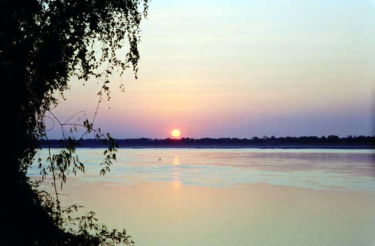 Sunset over the Mekong.