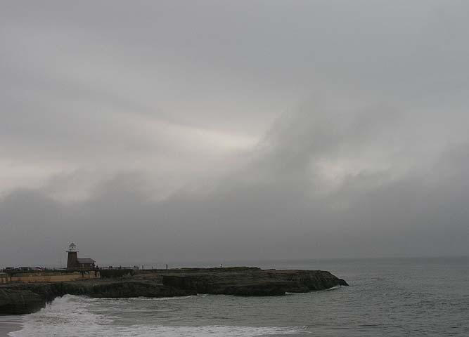 The Santa Cruz lighthouse on a stormy afternoon.