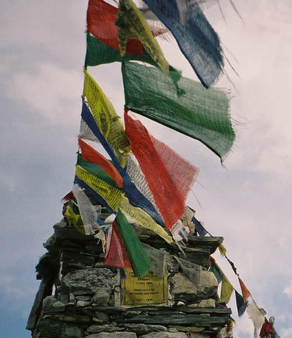 One of many memorials to climbers who have died on the slopes.