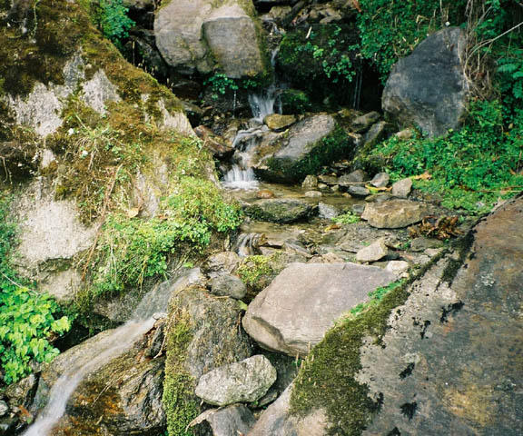 Melting glaciers create hundreds of pretty miniature waterfalls on the trek. 